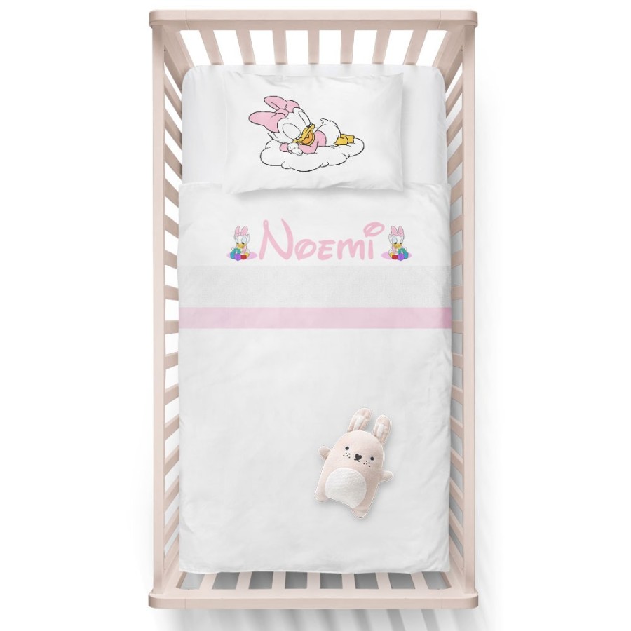 Lenzuola culletta e carrozzina personalizzata con nome baby paperina Cartoon