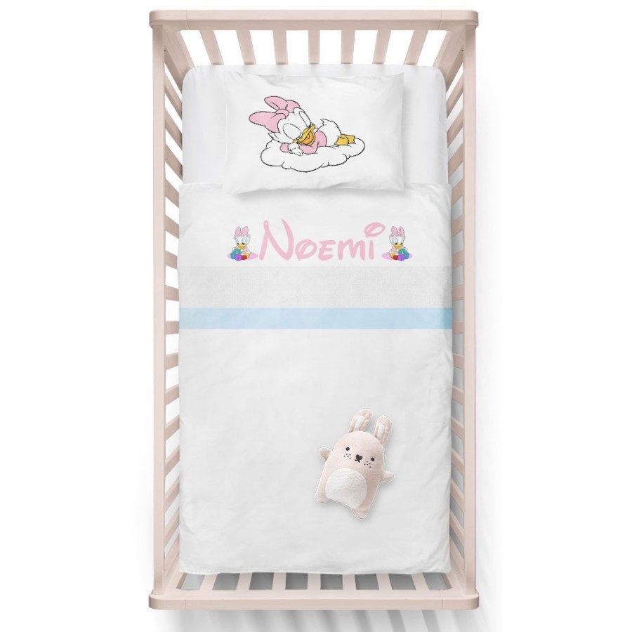 Lenzuola culletta e carrozzina personalizzata con nome baby paperina Cartoon
