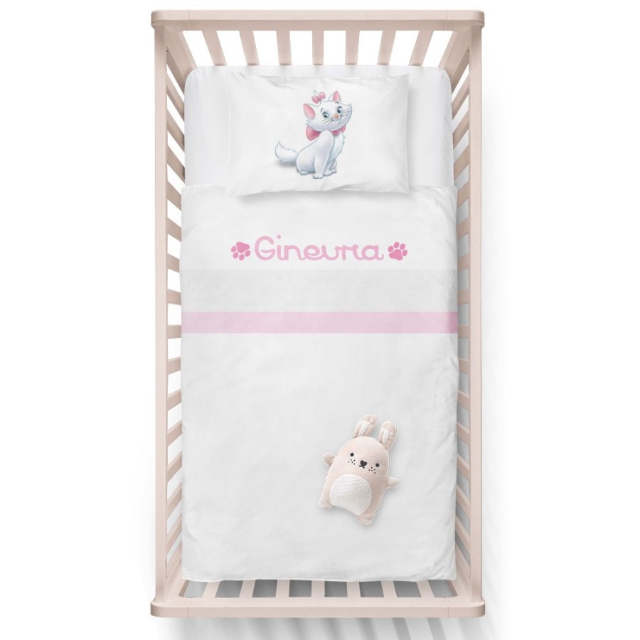 Lenzuola culletta e carrozzina personalizzata con nome minou Cartoon