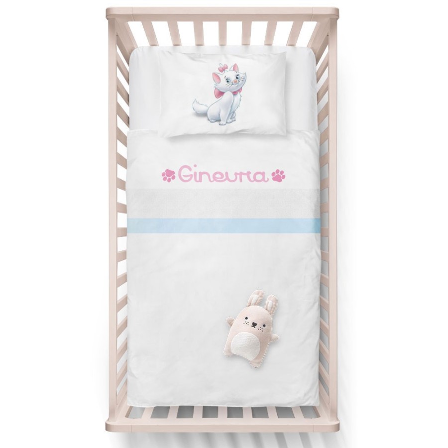 Lenzuola culletta e carrozzina personalizzata con nome minou Cartoon