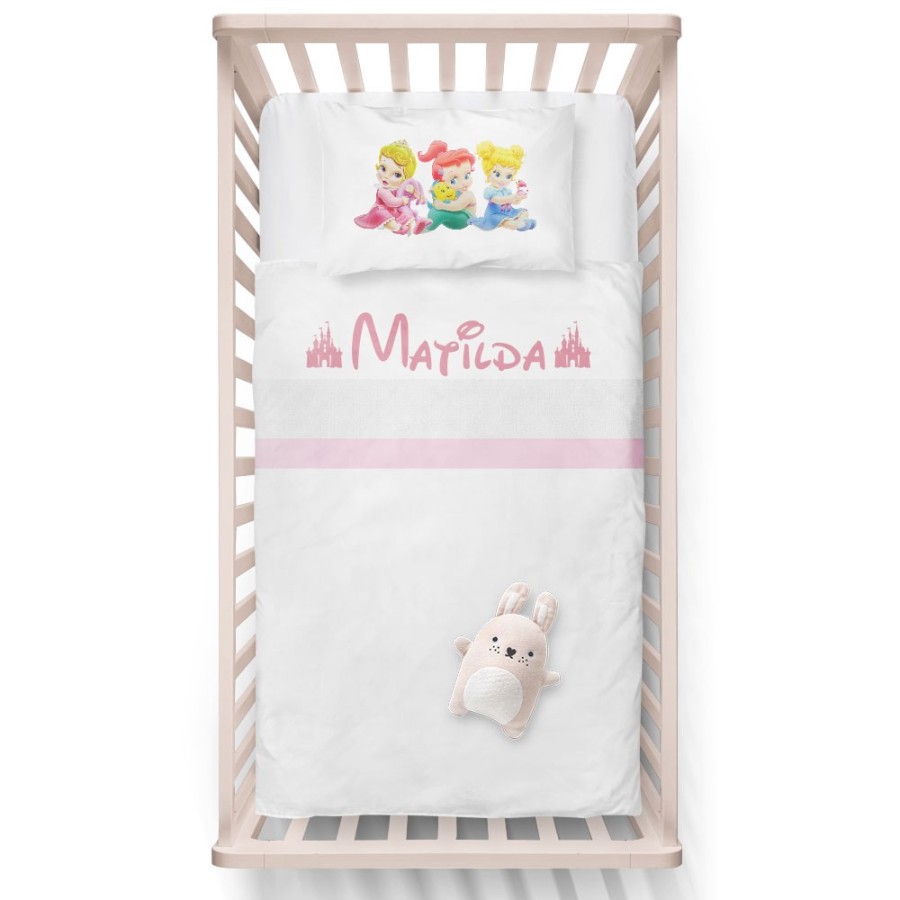 Lenzuola culletta e carrozzina personalizzata con nome baby princess Cartoon