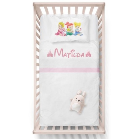 Lenzuola culletta e carrozzina personalizzata con nome baby princess Cartoon