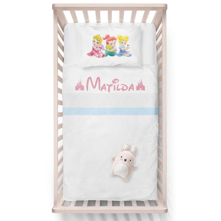 Lenzuola culletta e carrozzina personalizzata con nome baby princess Cartoon