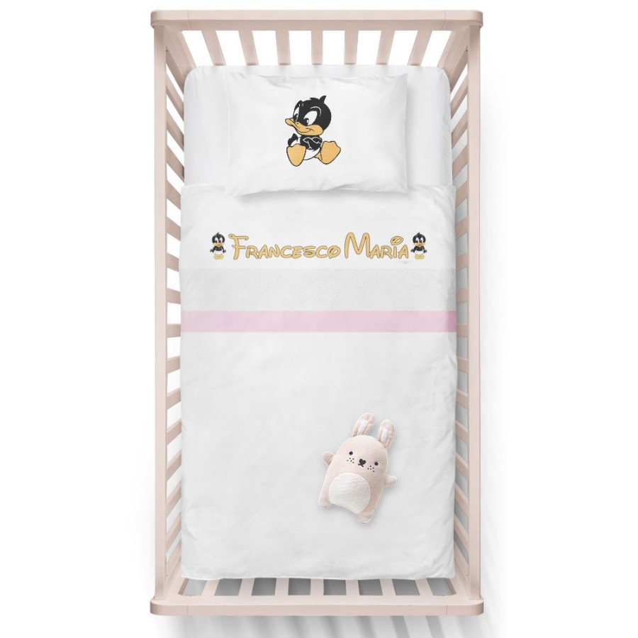 Lenzuola culletta e carrozzina personalizzata con nome baby duffy Cartoon