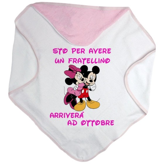 Accappatoio neonata personalizzato con mese sto per avere un fratellino arriverà Cartoon