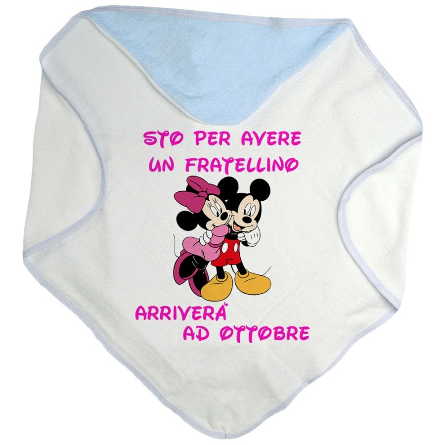 Accappatoio neonata personalizzato con mese sto per avere un fratellino arriverà Cartoon