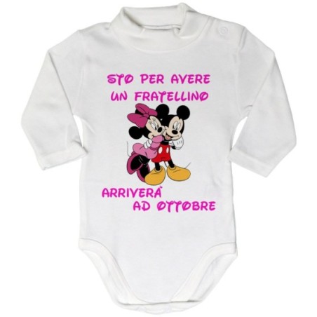 Body lupetto neonata personalizzato con mese sto per...