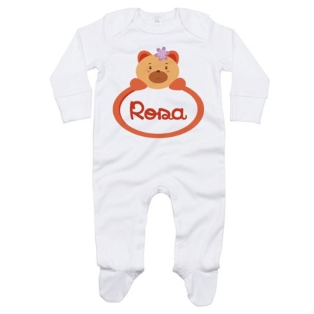 Tutina neonata personalizzata con nome orsetto
