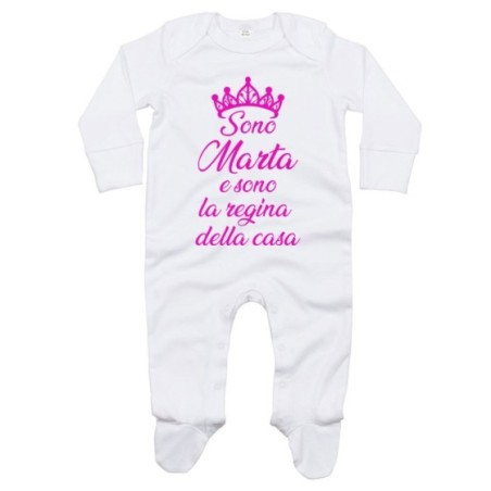 Tutina neonato personalizzata con nome sono il re la...