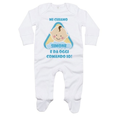 Tutina neonato personalizzata con nome eccomi e da oggi...
