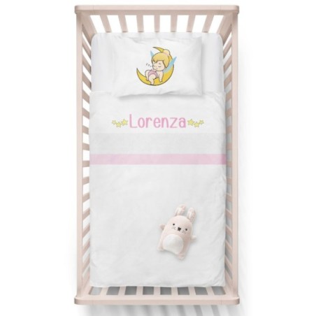 Lenzuola culletta e carrozzina personalizzata con nome...