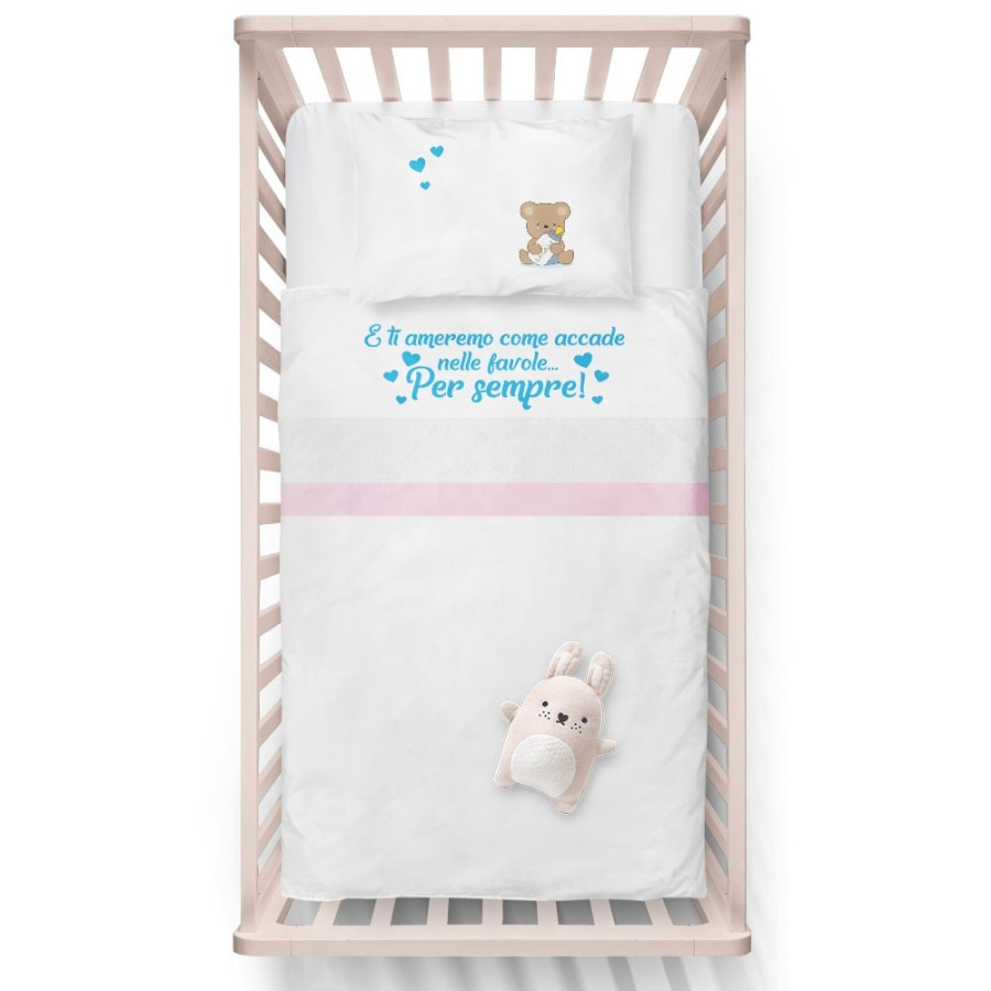 Lenzuola culletta e carrozzina personalizzabile con nome baby bear Divertenti