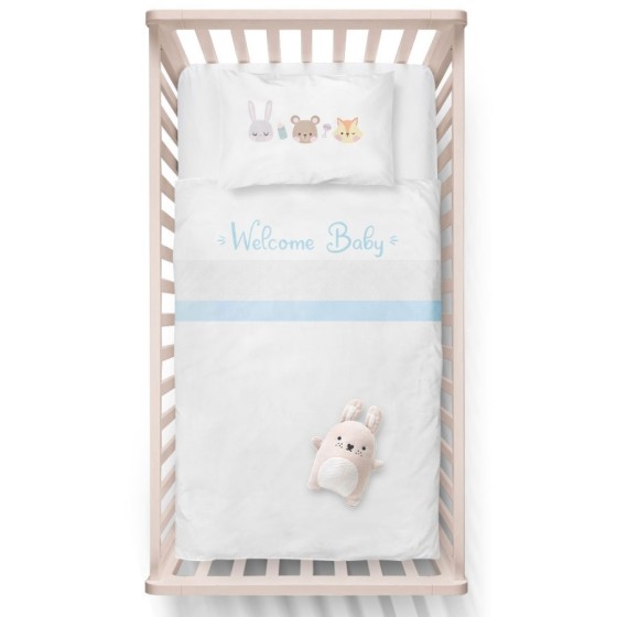 Lenzuola culletta e carrozzina personalizzabile con nome welcome baby Divertenti