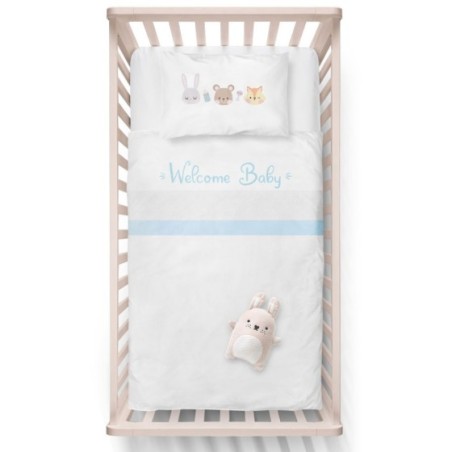 Lenzuola culletta e carrozzina personalizzabile con nome welcome baby Divertenti