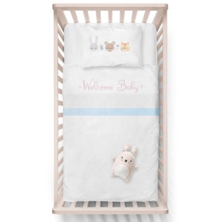 Lenzuola culletta e carrozzina personalizzabile con nome welcome baby Divertenti