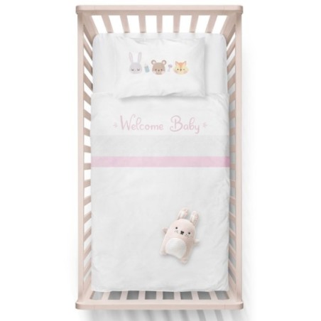 Lenzuola culletta e carrozzina personalizzabile con nome welcome baby Divertenti