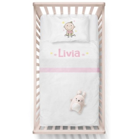 Lenzuola culletta e carrozzina personalizzata con nome...