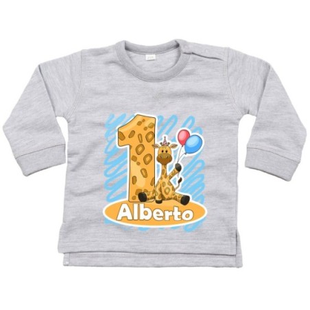 Felpa neonato personalizzata con nome festa a tema...