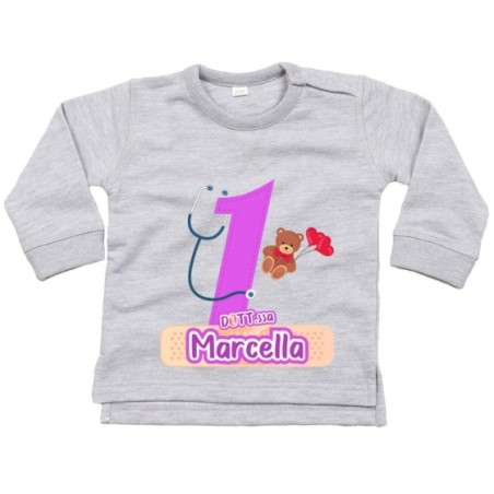 Felpa neonato personalizzata con nome festa a tema...