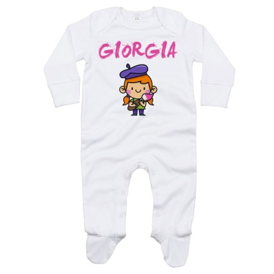 Tutina neonato personalizzata con nome piccolo artista Divertenti