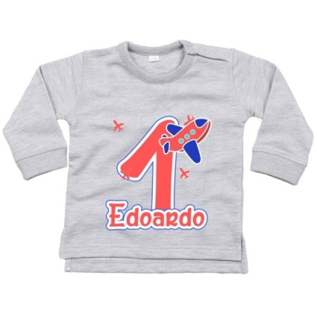 Felpa neonato personalizzata con nome festa a tema...