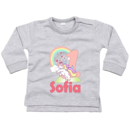 Felpa neonato personalizzata con nome festa a tema...