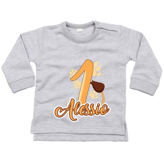 Felpa neonato personalizzata con nome festa a tema re leone Compleanno