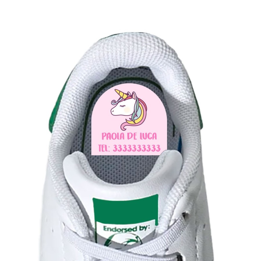 Etichette adesive personalizzate con nome unicorno magico per scarpe Unicorni
