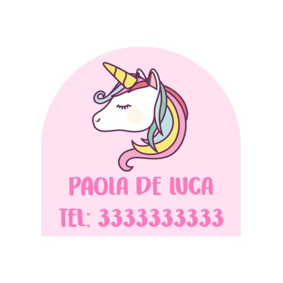 Etichette adesive personalizzate con nome unicorno magico per scarpe Unicorni 2