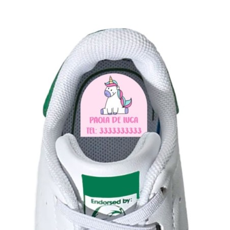Etichette adesive personalizzate con nome unicorno con...