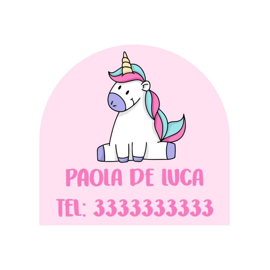 Etichette adesive personalizzate con nome unicorno con arcobaleno e stelle per scarpe Unicorni