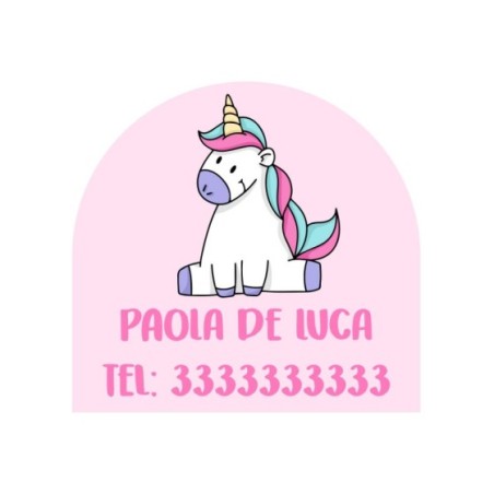 Etichette adesive personalizzate con nome unicorno con arcobaleno e stelle per scarpe Unicorni