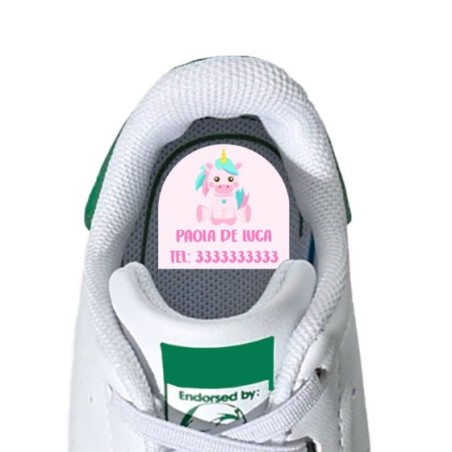 Etichette adesive personalizzate con nome baby unicorno...