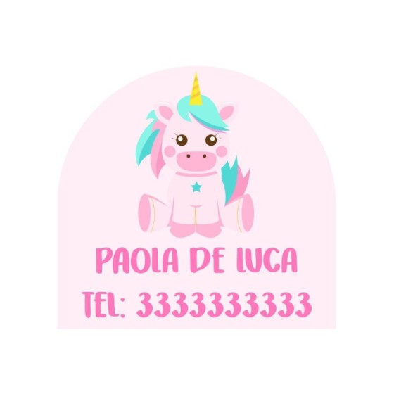 Etichette adesive personalizzate con nome baby unicorno con arcobaleno per scarpe Unicorni 2