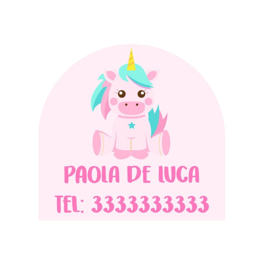 Etichette adesive personalizzate con nome baby unicorno con arcobaleno per scarpe Unicorni