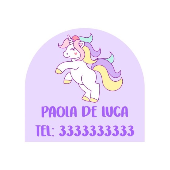 Etichette adesive personalizzate con nome unicorno con cuoricini per scarpe Unicorni 2