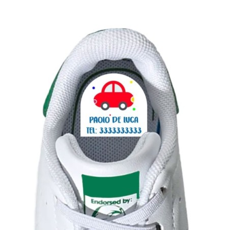 Etichette adesive personalizzate con nome con macchinine...
