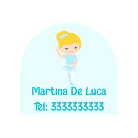 Etichette adesive personalizzate con nome ballerina bionda per scarpe Danza