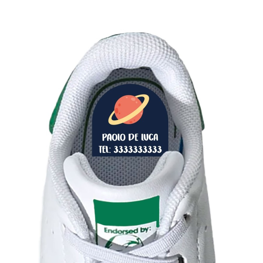 Etichette adesive personalizzate con nome navicella nello spazio per scarpe Divertenti