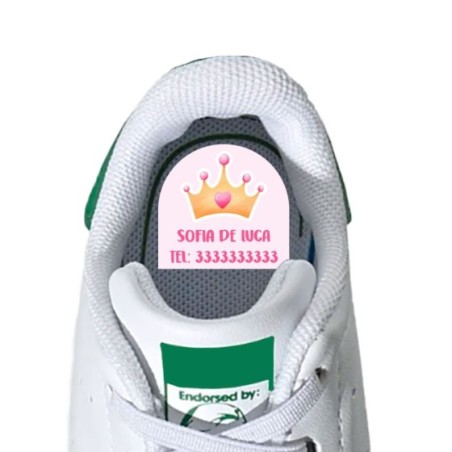 Etichette adesive personalizzate con nome con corona...