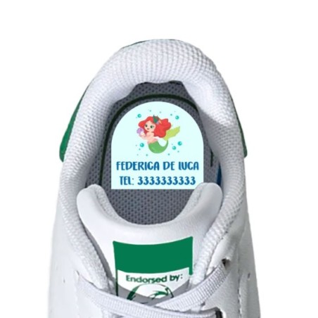 Etichette adesive personalizzate con nome con sirenetta...