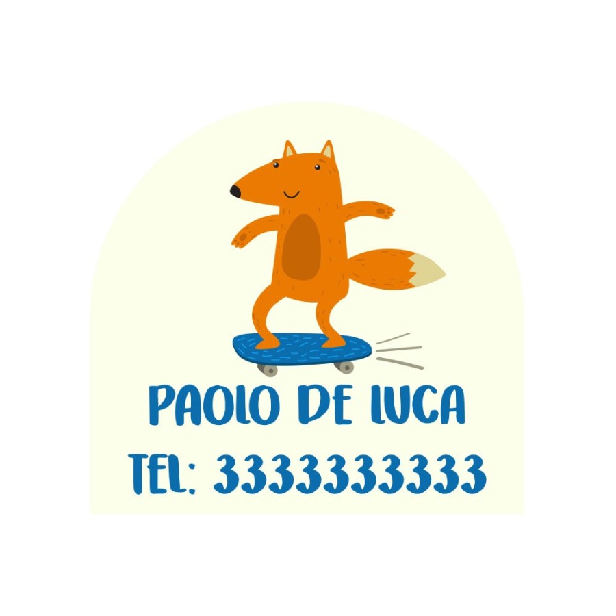 Etichette adesive personalizzate con nome volpe sullo skateboard per scarpe Animali