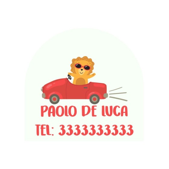 Etichette adesive personalizzate con nome leone in macchina per scarpe Animali 2