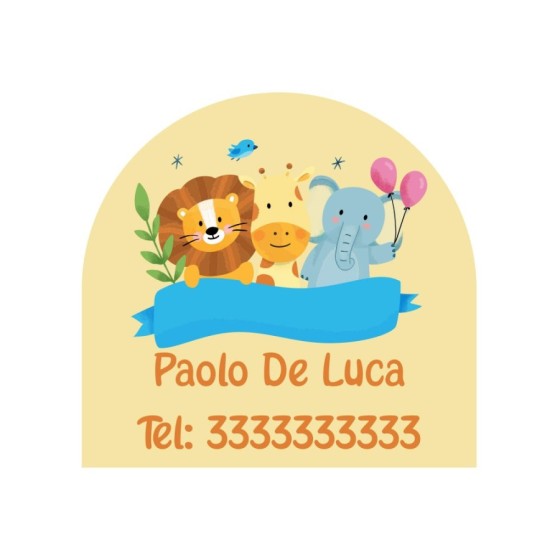 Etichette adesive personalizzate con nome party con gli animali per scarpe Animali 2