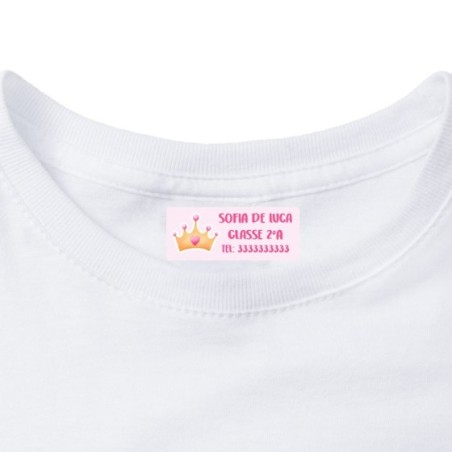 Etichette termoadesive personalizzate con nome con corona...