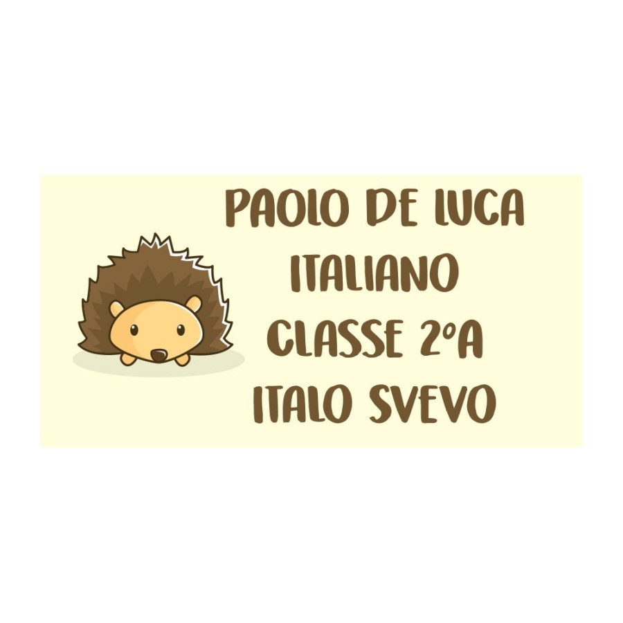 Etichette adesive personalizzate con nome baby riccio per quaderni e libri Divertenti
