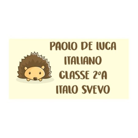 Etichette adesive personalizzate con nome baby riccio per quaderni e libri Divertenti