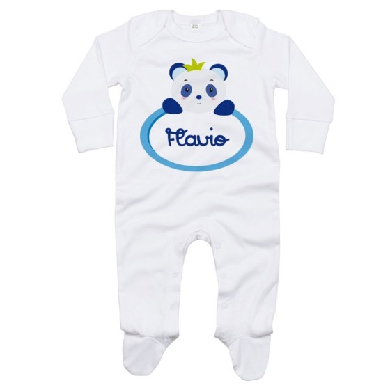 Tutina neonato personalizzata con nome panda Divertenti