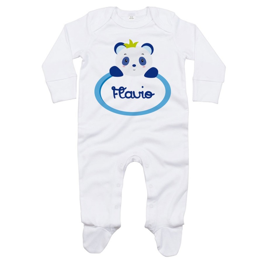 Tutina neonato personalizzata con nome panda Divertenti