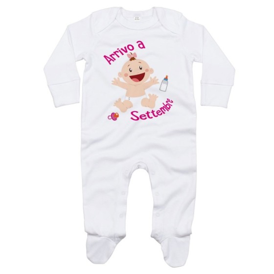 Tutina neonato personalizzata con mese bimbo bimba arriva a Divertenti